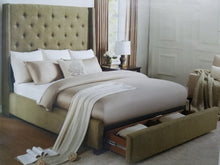 Load image into Gallery viewer, Brown Queen Upholstered Bed in 100% polyester