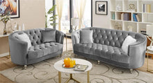Load image into Gallery viewer, A stunning modern C shape superior velvet fabric 2-pc Sofa/Love Seat Set