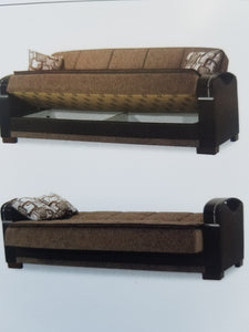 All-in-one  Moda 2-pc Sofa/Love seat storage sleeper