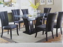 Load image into Gallery viewer, Sumptuous 7-pc Dining Set in glass and espresso finish wood at a great value