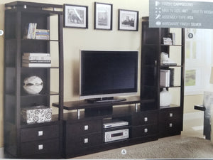 Great size modern Wall Unit in cappuccino finish with lots of storage spaces