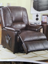 Load image into Gallery viewer, Brown PU Recliner with Power Lift and Massage, very convenient!