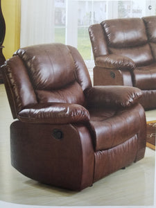 Great size, Brown Bonded Leather Match Recliner