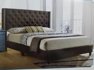 Lovely Ash Black Fabric Queen Upholstered Bed