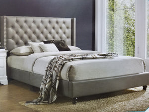 'G119"- Black Leatherette Queen Upholstered Bed