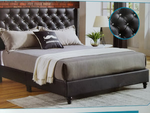 Luscious Black Queen Upholstered Bed