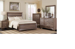 Contemporary Queen Bedroom Set in a beautiful Weathered Grey Finish