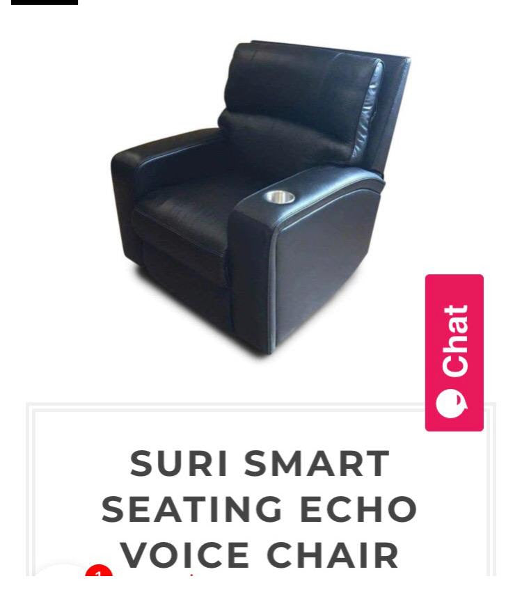 Leather Smart Power Recliner with cup holder in genuine black