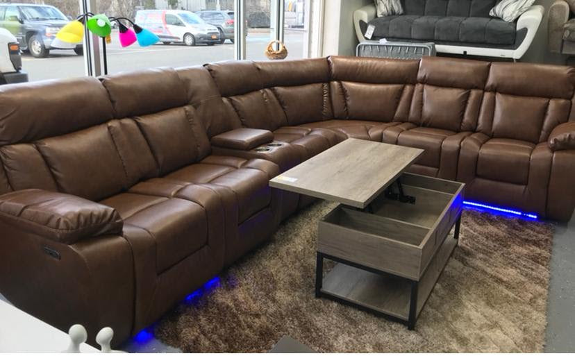 A Motion Sectional like no others in Brown or Black