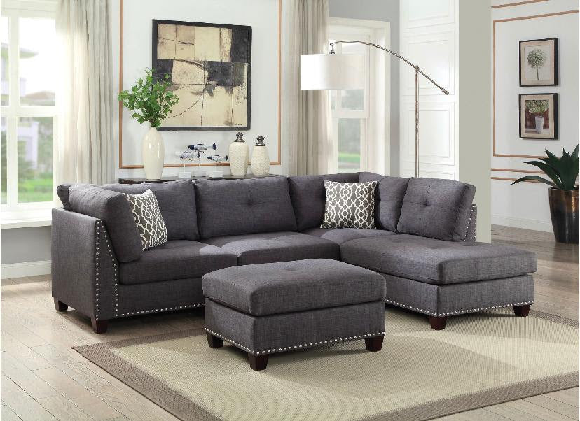 Great 2-PC L-Shape Sectional in Charcoal color