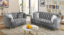 Load image into Gallery viewer, A stunning modern C shape superior velvet fabric 2-pc Sofa/Love Seat Set 