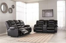 Load image into Gallery viewer, Fabulous 2-PC Leather Manual Motion Living Room Set in Black and Chocolate colors 