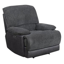 Load image into Gallery viewer, Gray Plush Upholstery Power Recliner with Power Head Rest
