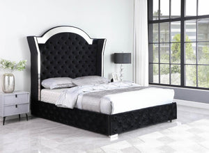 Queen Upholstered Chrome Bed
